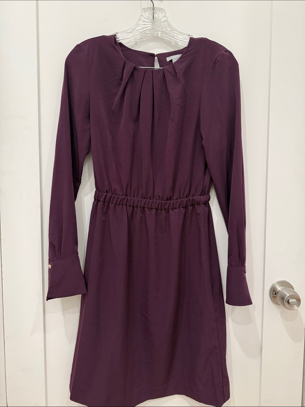 H&M Plum Long-Sleeve Midi Dress